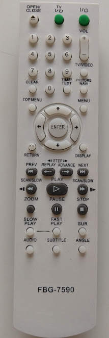 Cod. 10555 Controle Remoto DVD Home Sony  FBG-7590