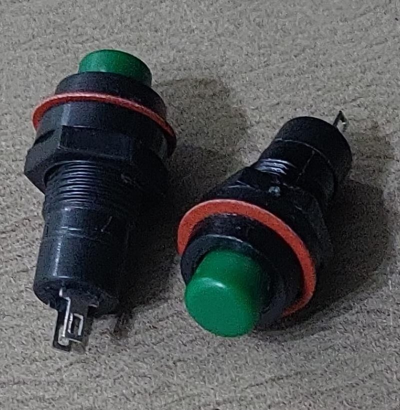 Cod.13307 Chave push botão DS-213 Sem trava Verde 3A  250V
