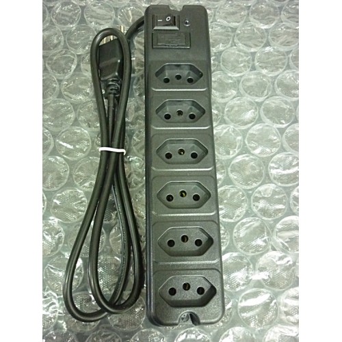 Cod.1857 Filtro Linha com 6 Tomadas Trip Tam.1,10m  10A 1800 w- marca kairos