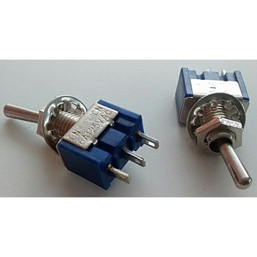 Cod.4137 Chave mini OnOff  3 posiçoes mono com 3 polos azul 6A  125V