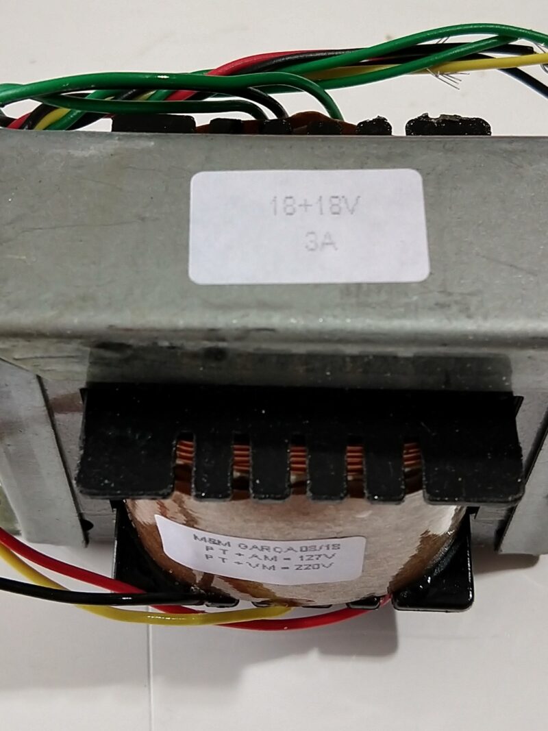 Cod. 5074 Transformador 18+18v 3 amp 110  220V AC- Marca MS.