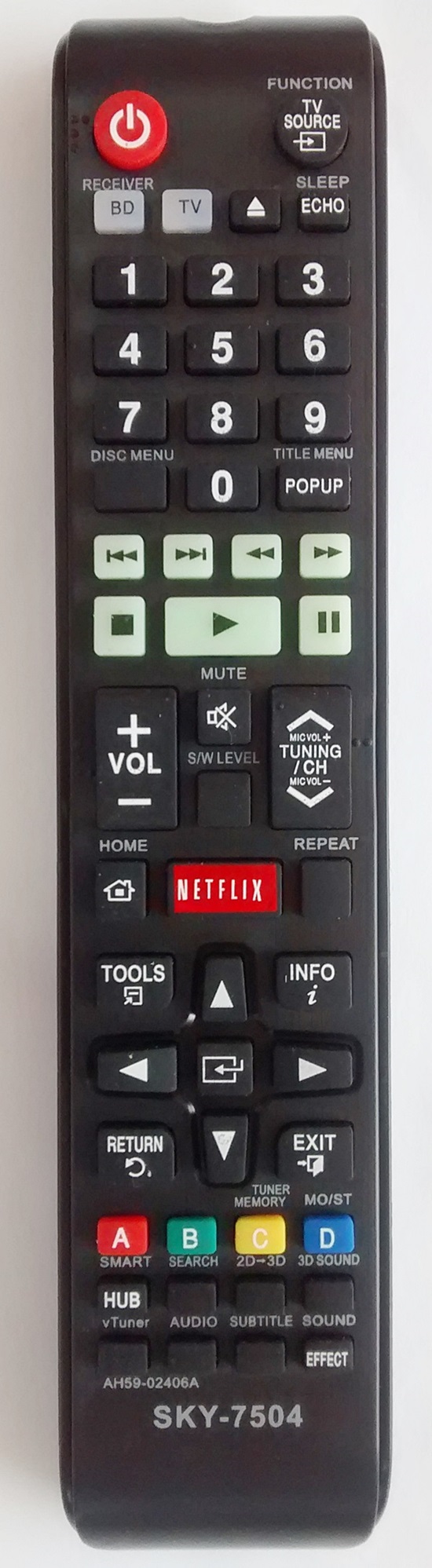 Cod. 5551 Controle Remoto DVD Home Samsung KY-7405