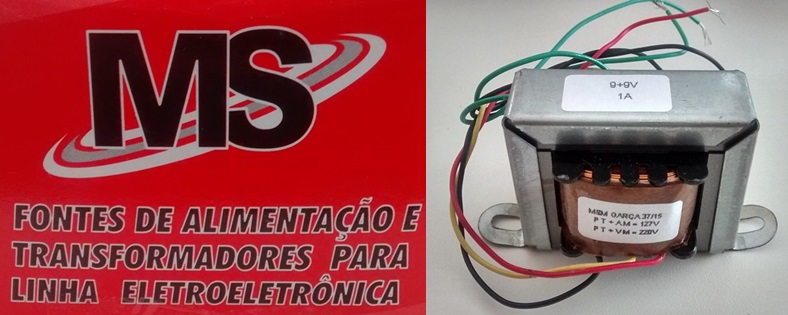 Cod. 5981 Transformador Força   9+9V 1AP 110  220V AC - Marca MS.-
