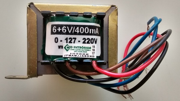 Cod. 7107 Transformador Força   6+6V 400mA 110  220V AC