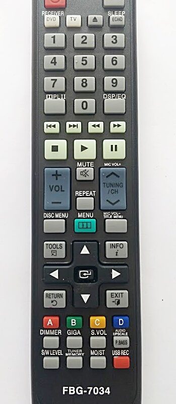 Cod.8477 Controle Remoto DVD Samsung Home theater  Blu-ray AH5902357A FBG-7034