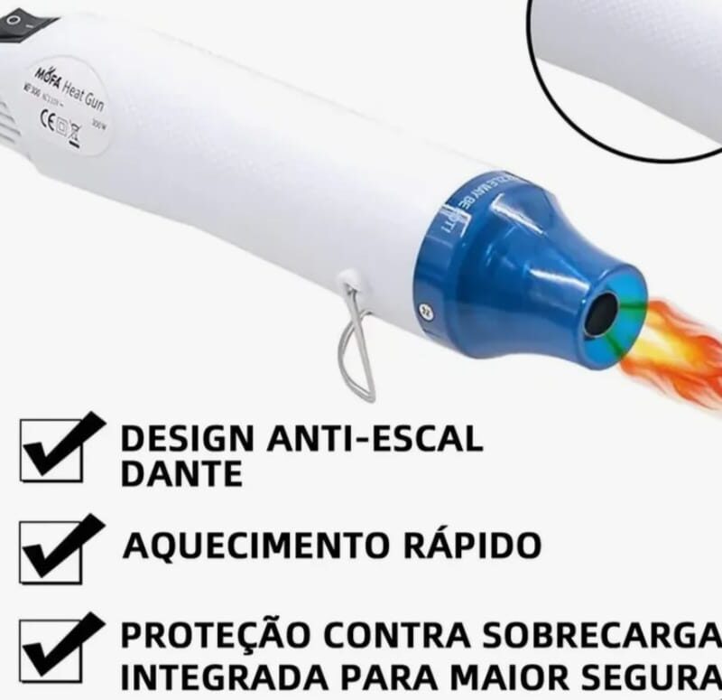 Cod.11041 Soprador Termico Ar Quente Portatio 250V-50HZ-300W - 220 V - HEAT GUN