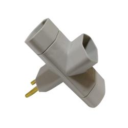 Cod.12012 Plug com tres saidas 2p + T 10A Branco marca MG T