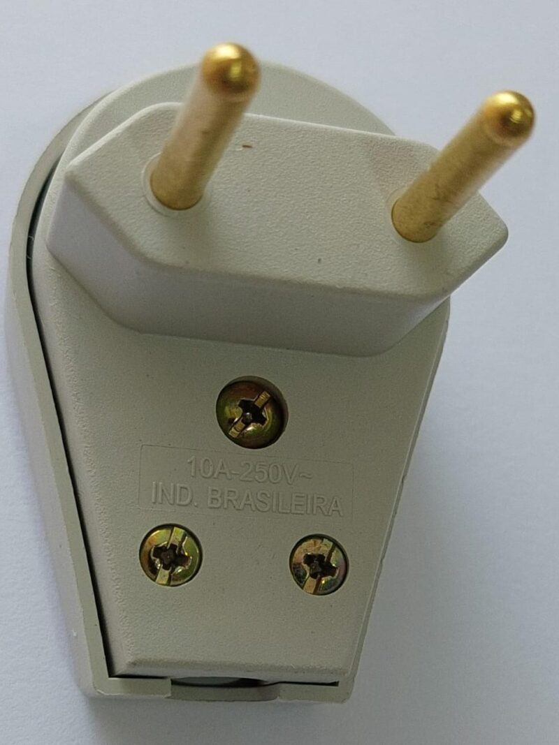 Cod.12781 Plug Macho Adaptador Reforçado Cinza 10a -2p GIga