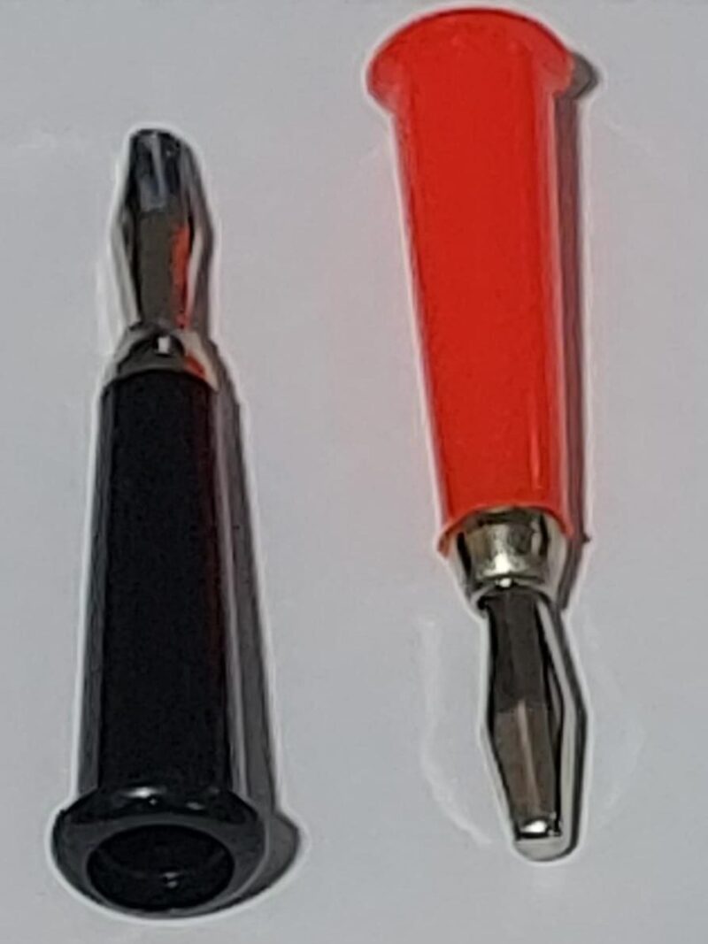 Cod.13042 Plug Banana Preto Vermelho Cabos Caixas Speaker - Par.