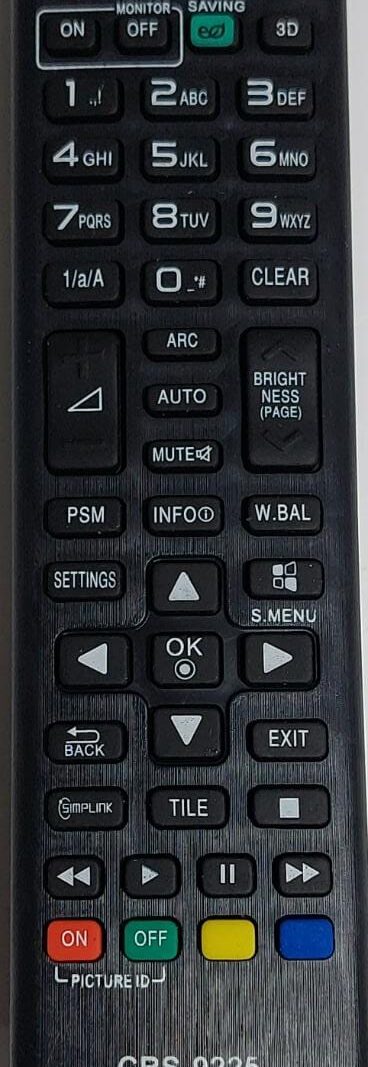 Cod.13129 Controle Remoto Monitor LG AKB73975762 - CRS-9225