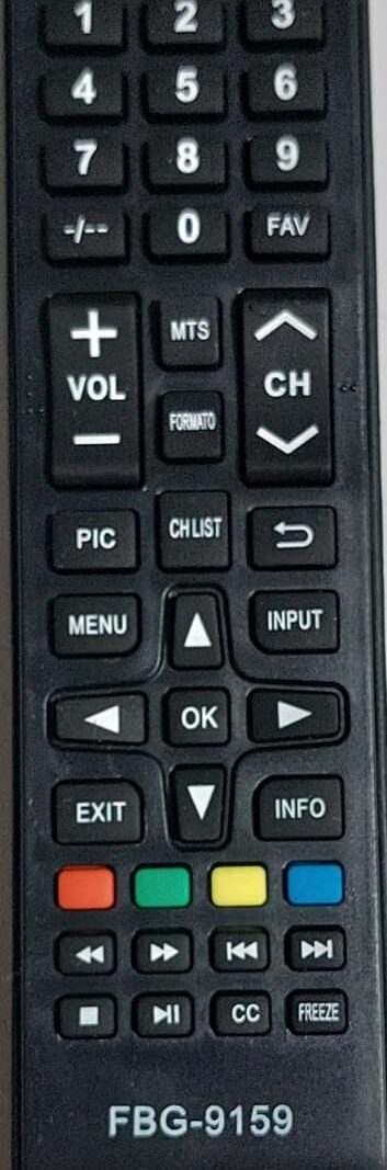 Cod.13130 Controle Remoto TV Multilaser Smart - Mod. Tl016 -Tl017 - Tl037 - Tl038 - FBG-9159