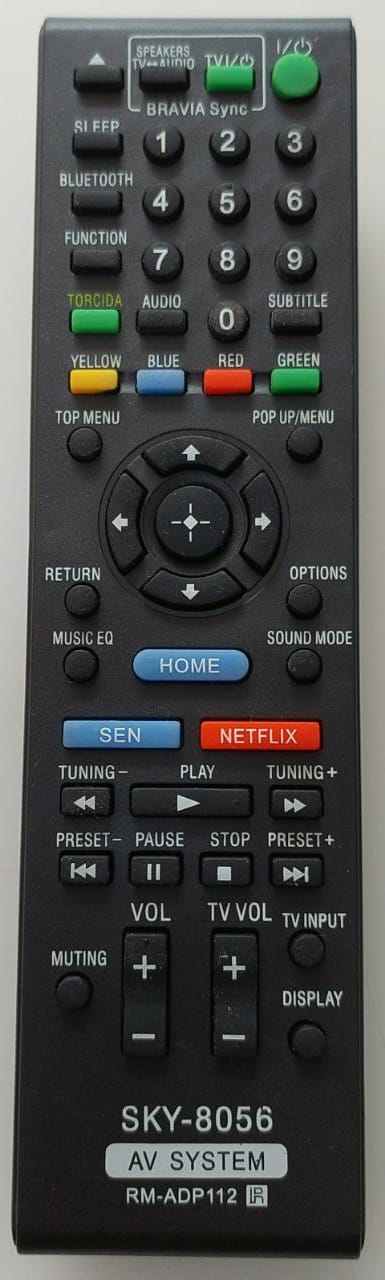 Cod.5467 Controle Remoto DVD Home Sony Theater Blu-ray Netflix - RM-ADP112 - Hbd-e2100 E6100 Bdv-e19 BDVE-985W Sky-8056 .y