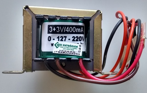 Cod.7098 Transformador Força  3+3V 400mA 110  220V AC - Marca Gilson