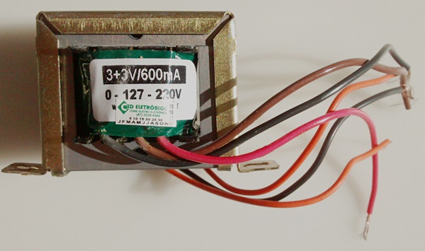 Cod.7099  Transformador Força   3+3V 600mA 110  220V AC - Marca Gilson