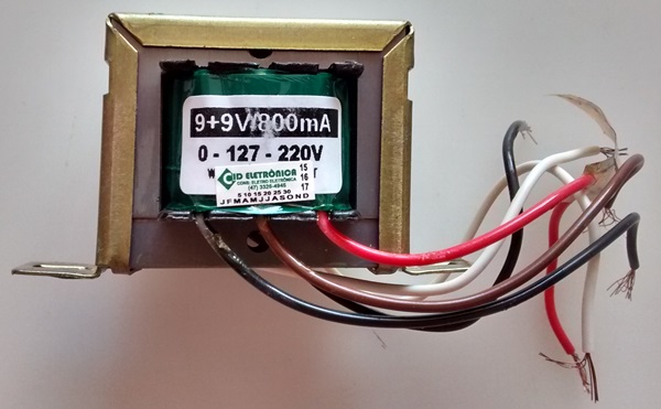 Cod.7123 Transformador Força  9+9V 800mA 110  220V AC - Marca Gilson.