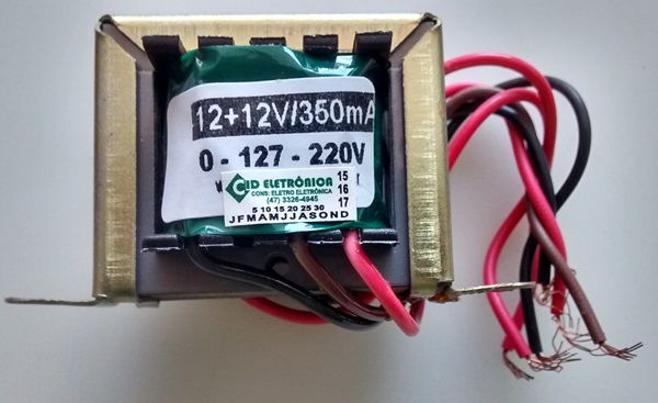 Cod.7127 Transformador 12+12V 350mA 110  220V AC - Marca Gilson.