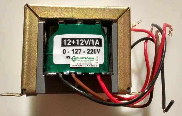 Cod.7135 Transformador Força  12+12V 1A 110  220V AC - Marca Gilson.